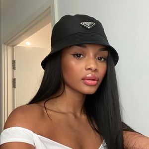 black prada bucket hat
